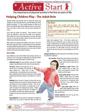 Helping Children Play – The Adult Role (Active Start)